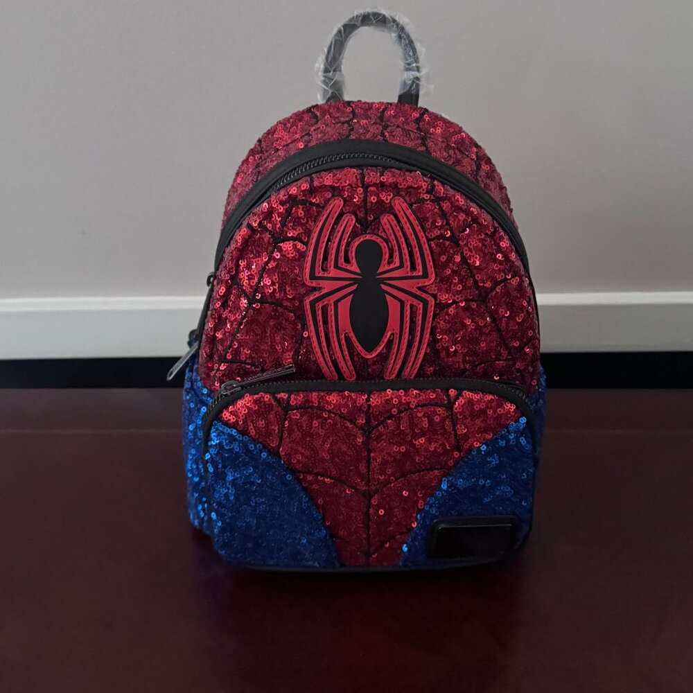 Loungefly Marvel Sequins Spiderman Mini Backpack New with Tags